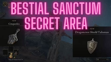 Bestial sanctum secret area - Small area behind the Bestial Santum in Caelid. Two Items overall.